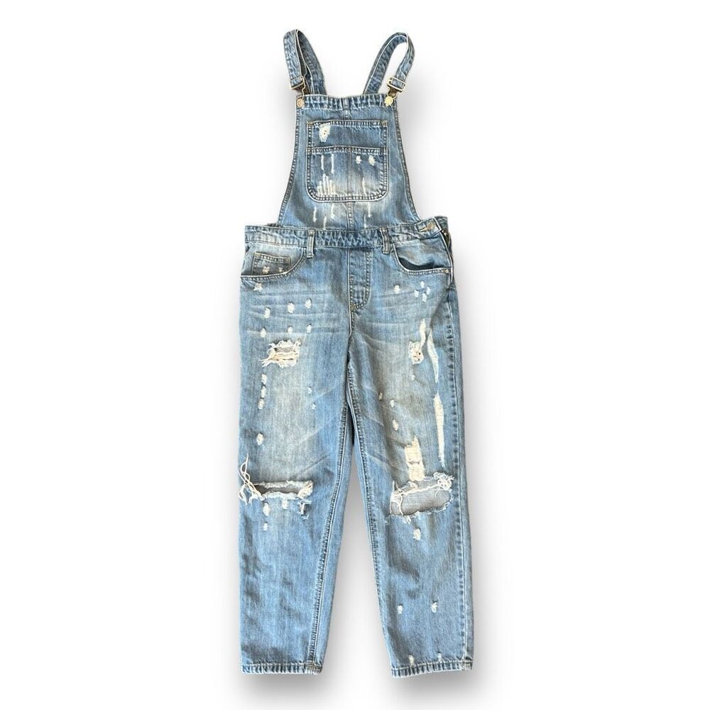 Angel Kiss Distressed Overalls Coveralls Size Medium